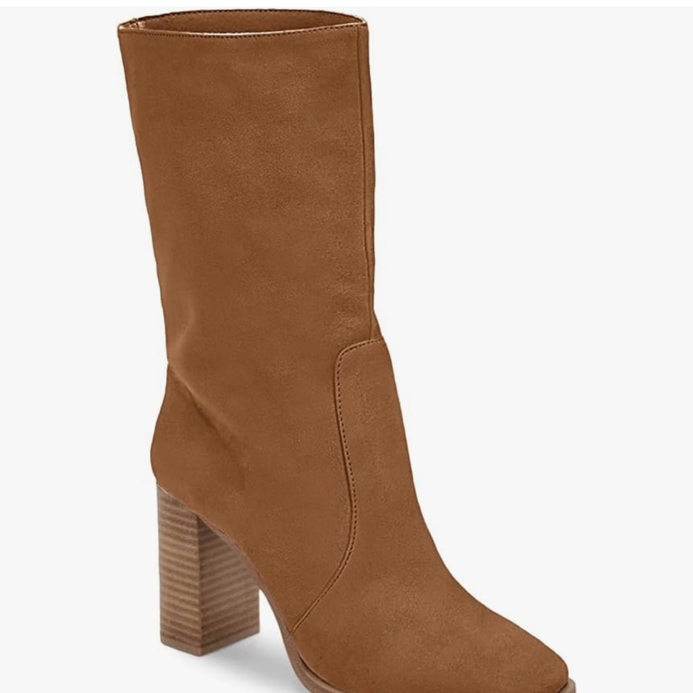 Brown Suede Heeled Boots